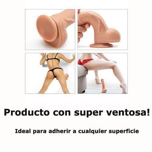 Combo Consolador Pene Simil Piel + Inexpulsable Anal + Gel - Imagen 3