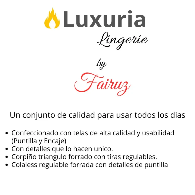 Conjunto Sexy Puntilla y Encaje Corpiño Sin Aro Colaless (art 5103) Talle 85 al 100