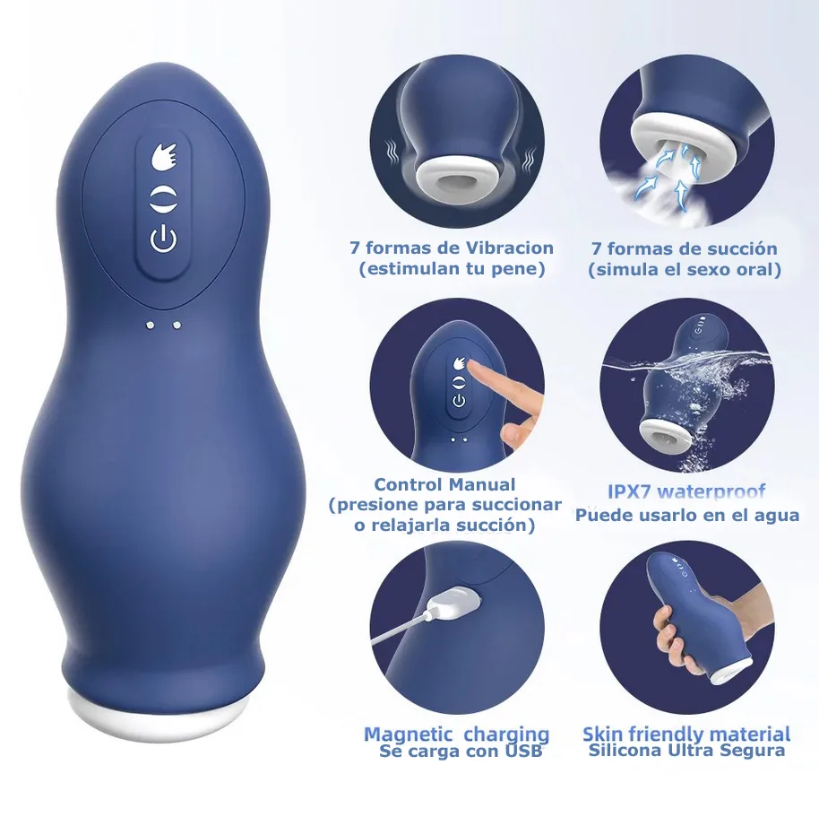Masturbador Masculino Training Cup Vibra y Succiona - Imagen 2
