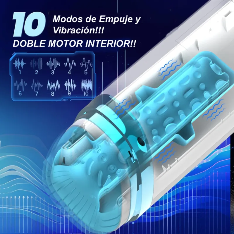 Masturbador Masculino con Vibración y Movimiento tipo Joystick para Celular
